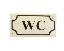 Emaljskylt - WC vit/svart