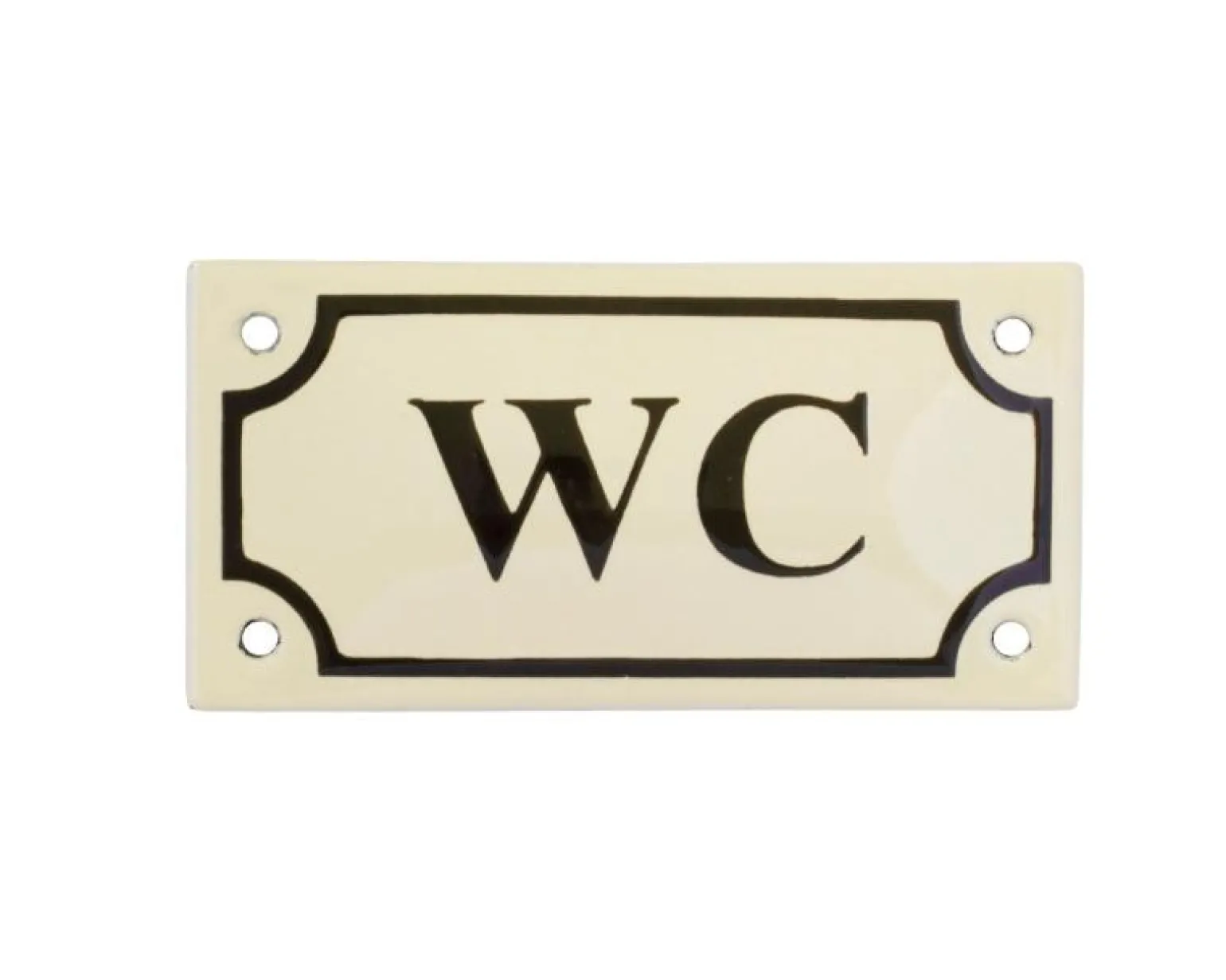 Emaljskylt - WC vit/svart