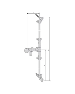 Espagnolette mässing - För inåtgående fönster <1000 mm, symmetrisk - höger