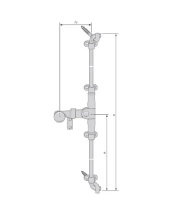 Espagnolette nickel - För inåtgående fönster <1000 mm, osymmetrisk - höger