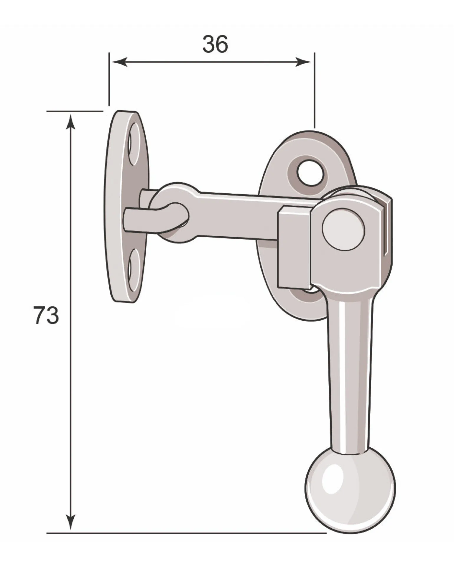 Fönsterlås - Næsman N:o 799 nickel