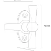 Fönstervred/Skåpvred - Torsgatan mässing/ebenholts
