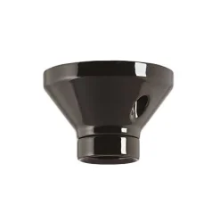 Fotlamphållare 100 mm rak - Svart porslin
