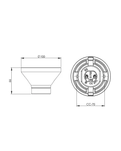 Fotlamphållare 100 mm rak - Vit porslin