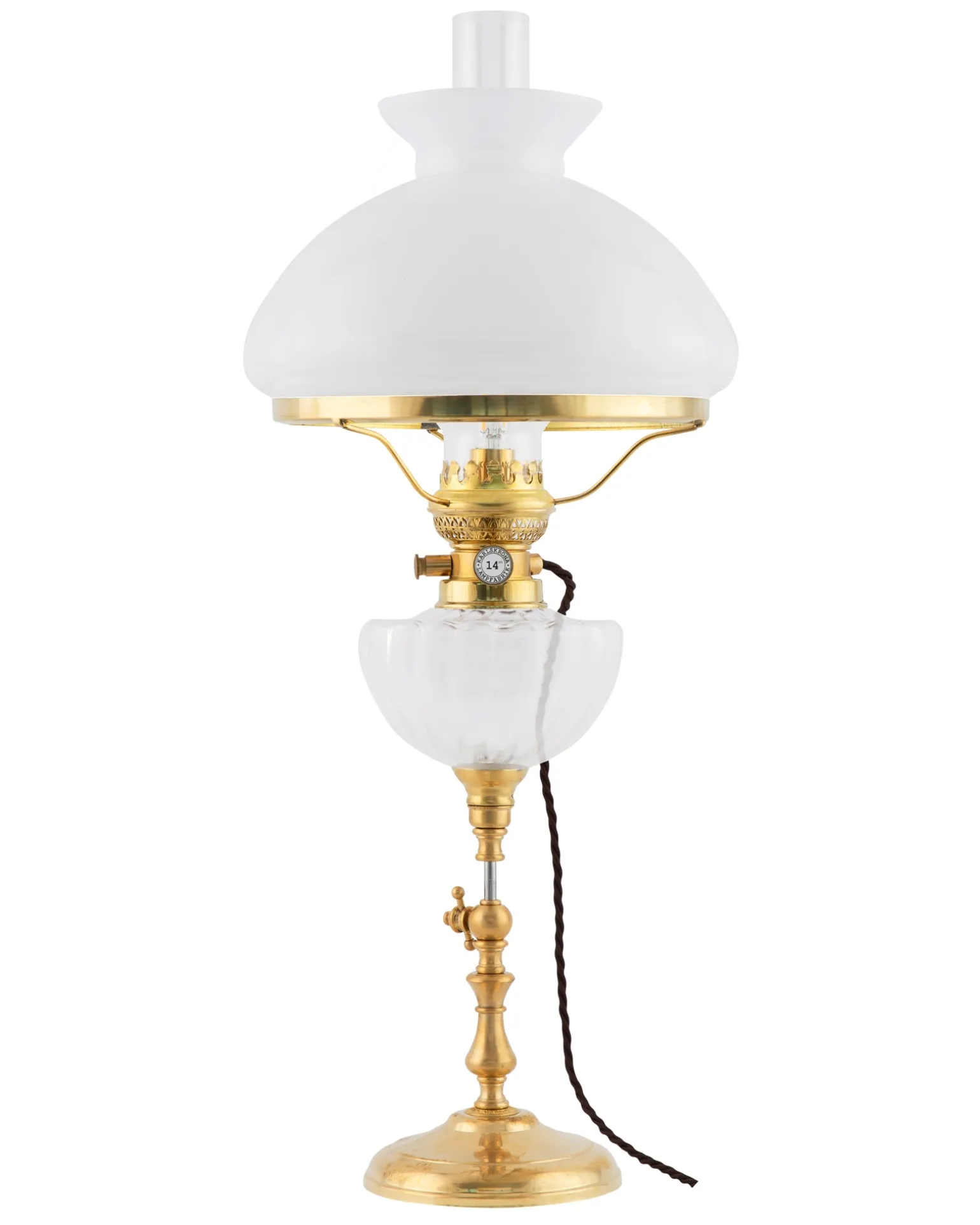 Fotogenlampa - Ekholmen mässing, elmonterad