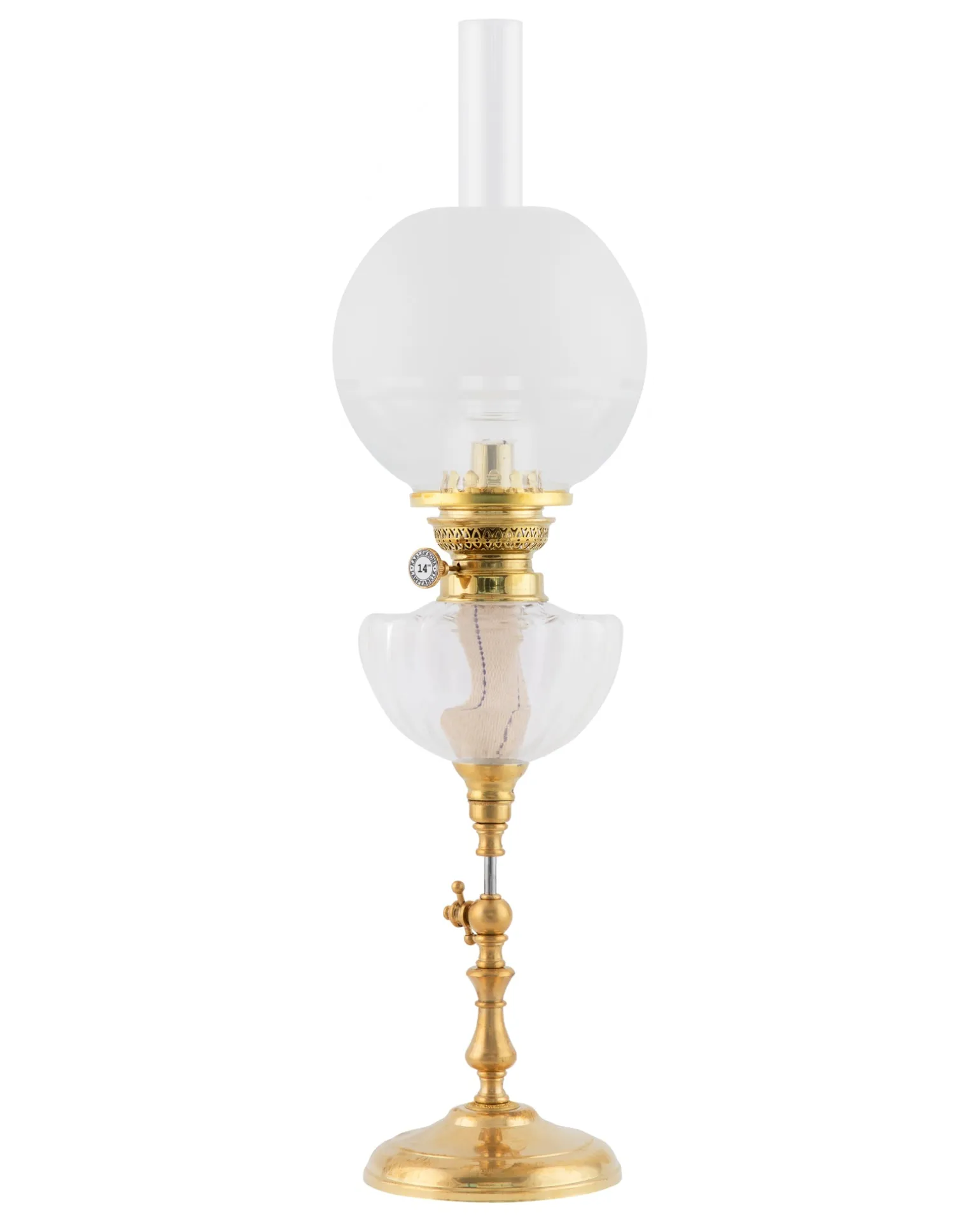 Fotogenlampa - Ekholmen mässing, klotkupa