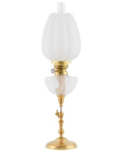 Fotogenlampa - Ekholmen mässing med tulpankupa
