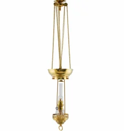 Fotogenlampa - Månskenslampa mässing, klarglas, tak