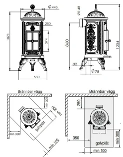 Gjutjärnskamin - Kamin Westbo Carl 120