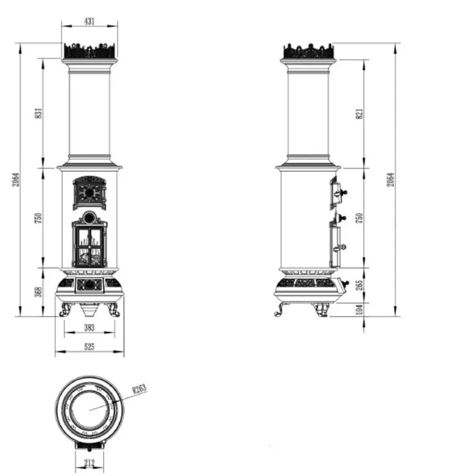 Gjutjärnskamin - Kamin Westbo Classic svart EL