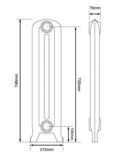 Gjutjärnsradiator - Cambridge 75 cm