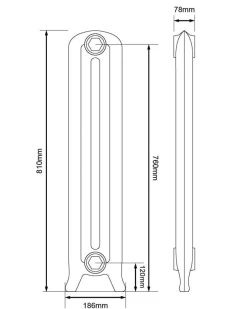 Gjutjärnsradiator - Cambridge 81 cm