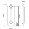 Gjutjärnsradiator Cambridge höjd 55 cm - Mittsektion