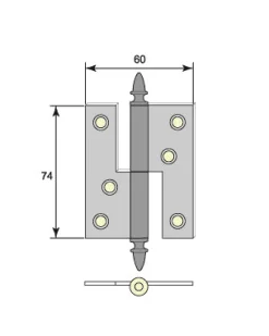 Gångjärn ofalsat - Ekollonknopp för fönster