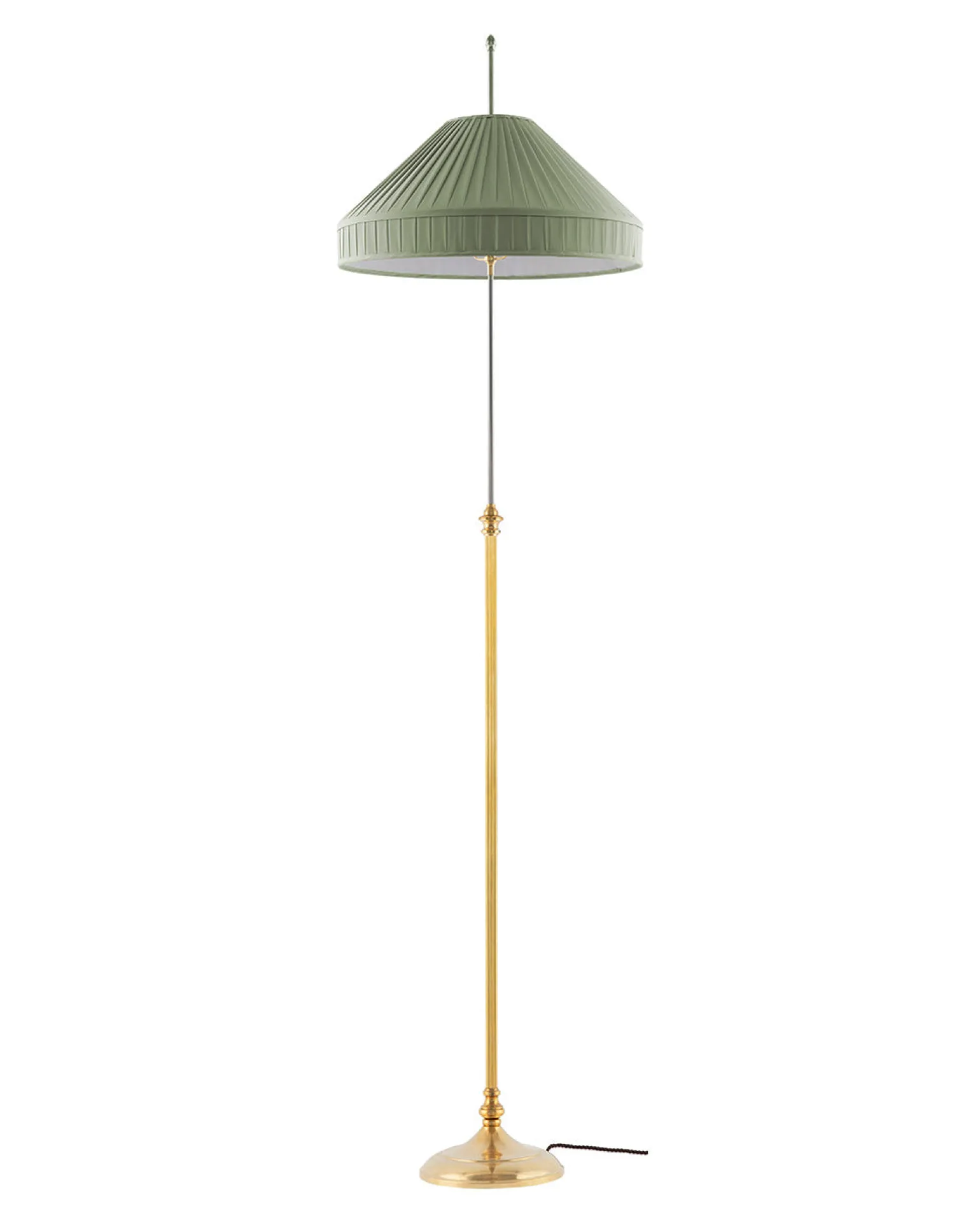 Golvlampa - Edfelt mässing, olivgrön skärm