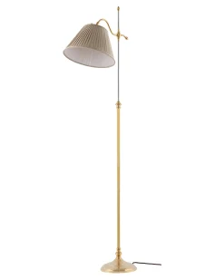 Golvlampa - Gullberg mässing, beige skärm