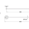 Handduksstång - Burlington enkel 55 cm