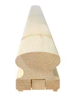 Handledare välvd till räcke - 57 x 65 x 2350 mm