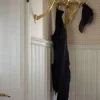 Hatthylla - Sekelskifte mässing & ek, 115 cm