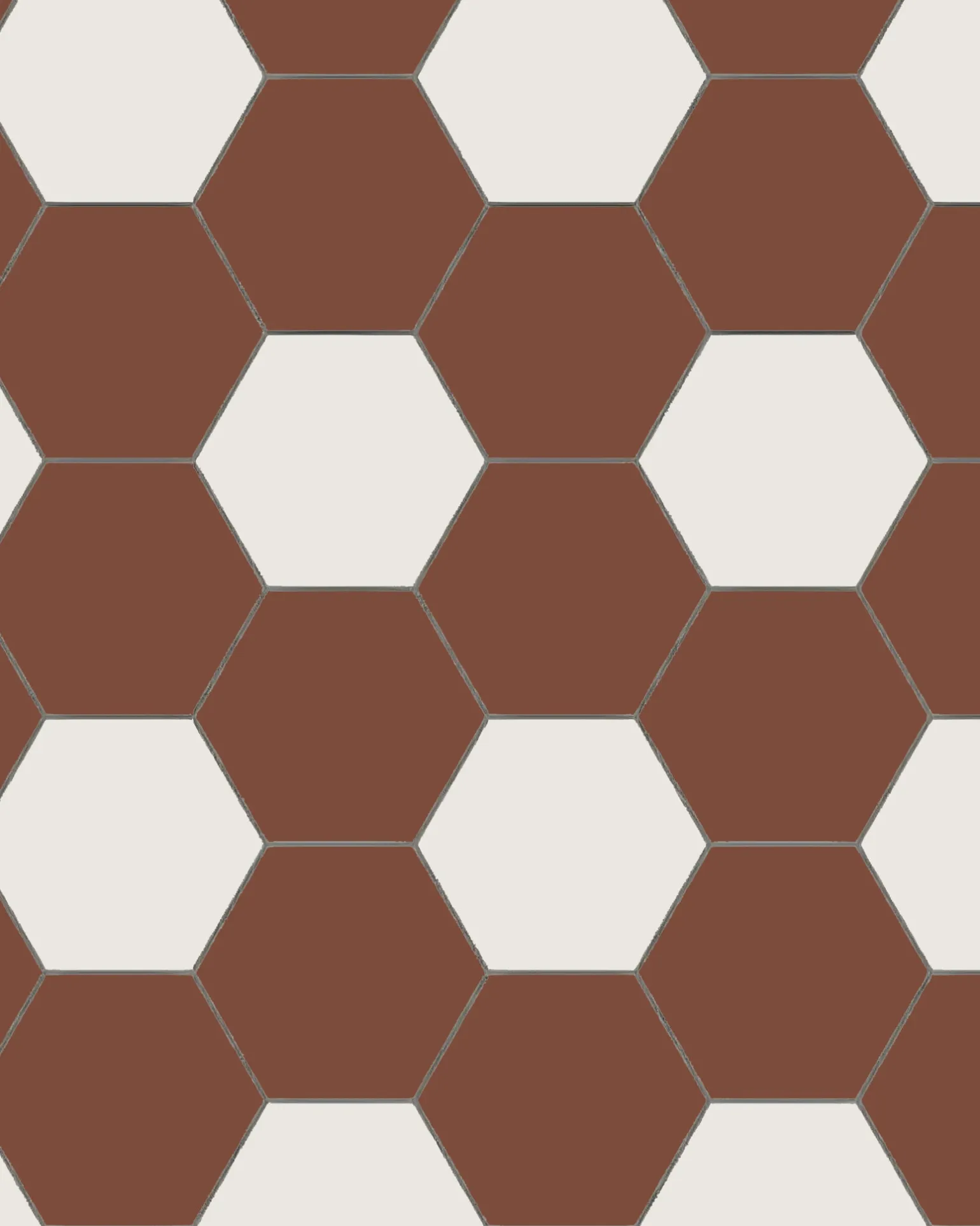 Hexagonklinker - 15 x 15 cm röd/vit