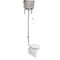 Högspolande WC Burlington, S-lås, aluminiumcistern
