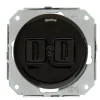 Insats svart porslin - Dubbelt Hdmi-uttag Garby Colonial
