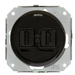 Insats svart porslin - Dubbelt Hdmi-uttag Garby Colonial