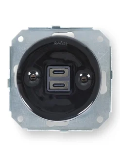 Insats svart porslin - USB-C uttag Garby Colonial