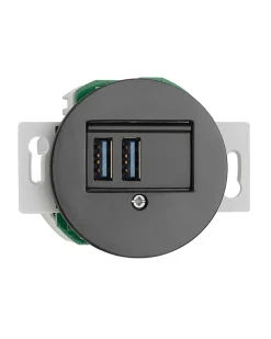 Insats USB-uttag - svart porslin