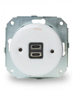 Insats vit porslin - USB-C uttag Garby Colonial