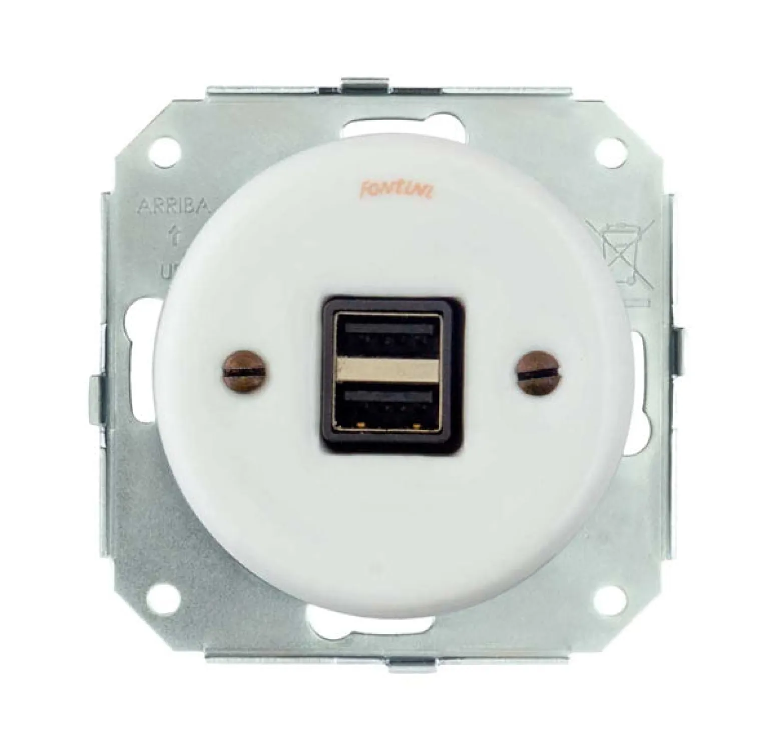 Insats vitt porslin - USB-uttag Garby Colonial