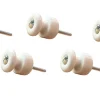 Isolatorknopp - Porslin/krom 5-pack