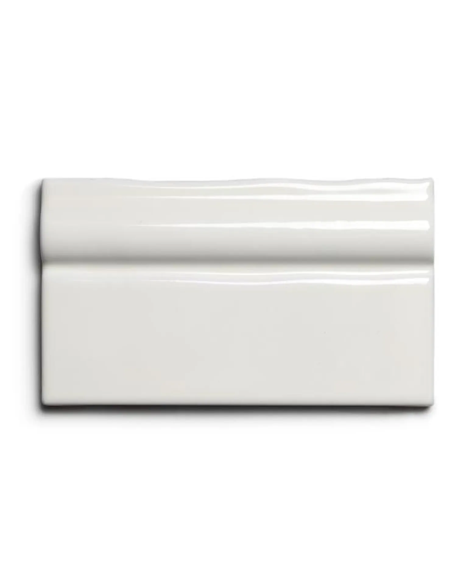 Kakel Mayfair - Elfenbensvit Avslutslist 7,5 x 13 cm blank, lätt vågigt