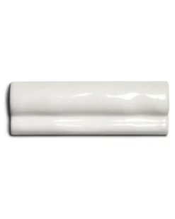 Kakel Mayfair - Elfenbensvit bröstlist 5 x 15 cm blank, lätt vågigt