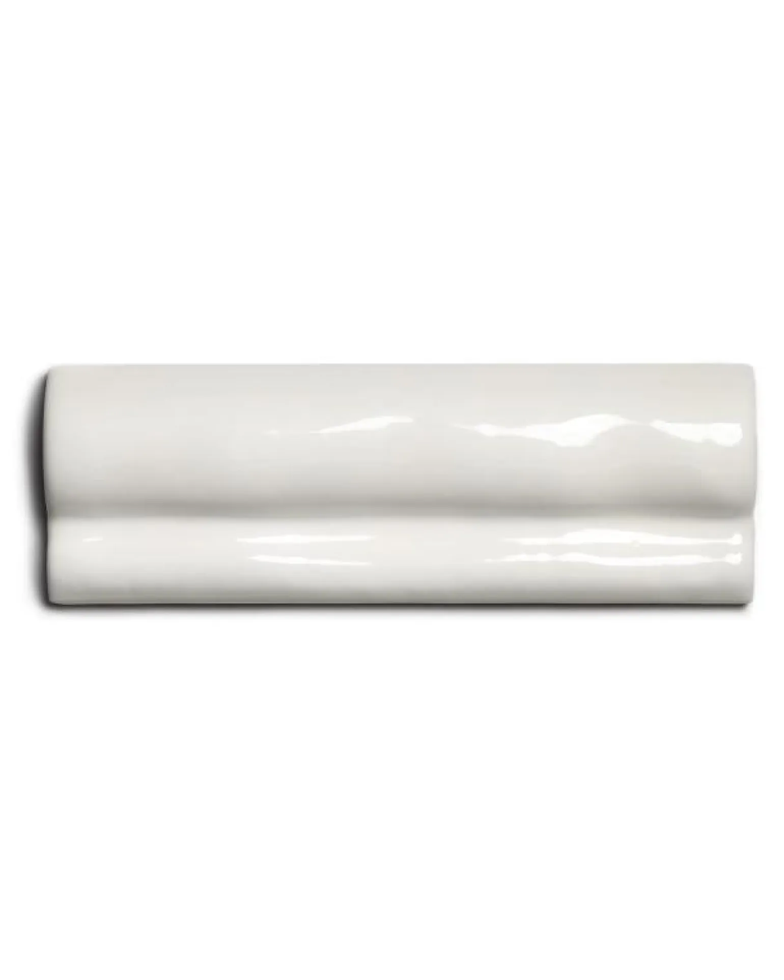 Kakel Mayfair - Elfenbensvit bröstlist 5 x 15 cm blank, lätt vågigt