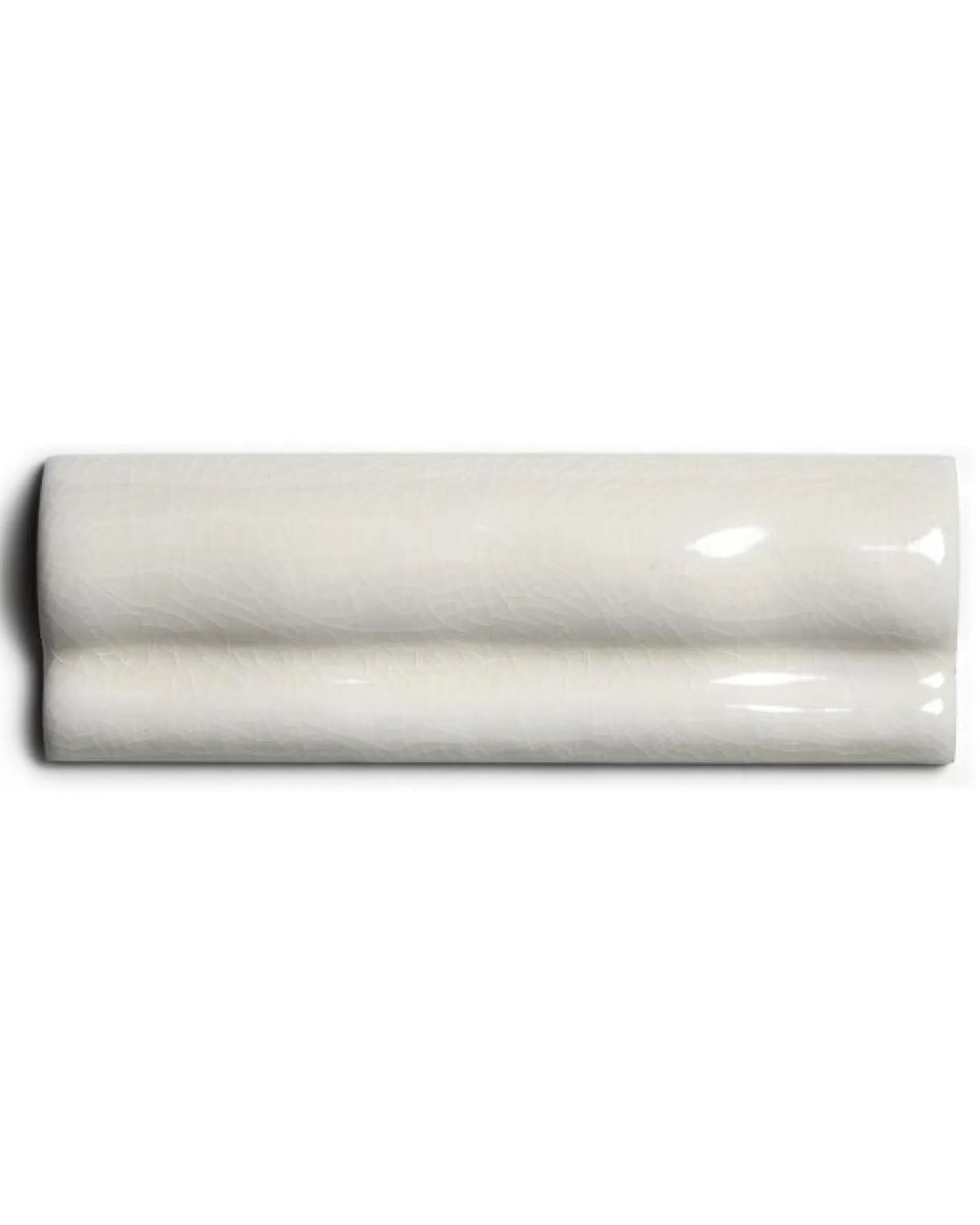 Kakel Mayfair - Krackelerad antikvit bröstlist 5 x 15 cm blank, lätt vågigt