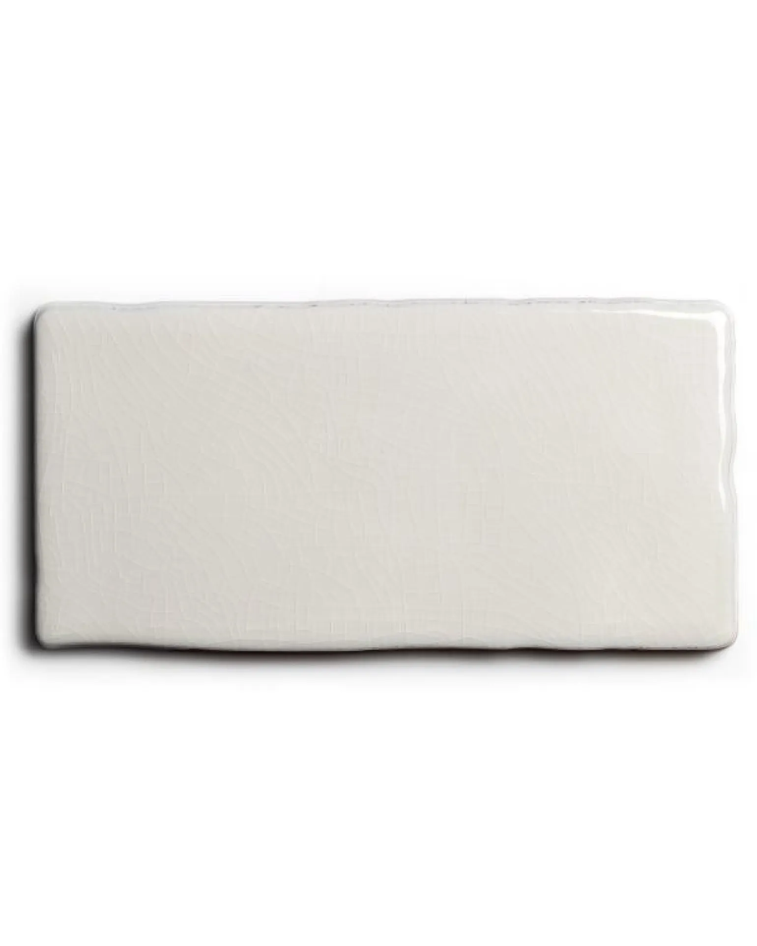 Kakel Mayfair - Krackelerad antikvit halftile 7,5 x 15 cm blank, lätt vågigt
