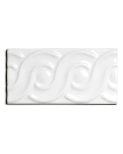 Kakel Victoria - Dekorlist bård öglor 7,5 x 15 cm vit, blank