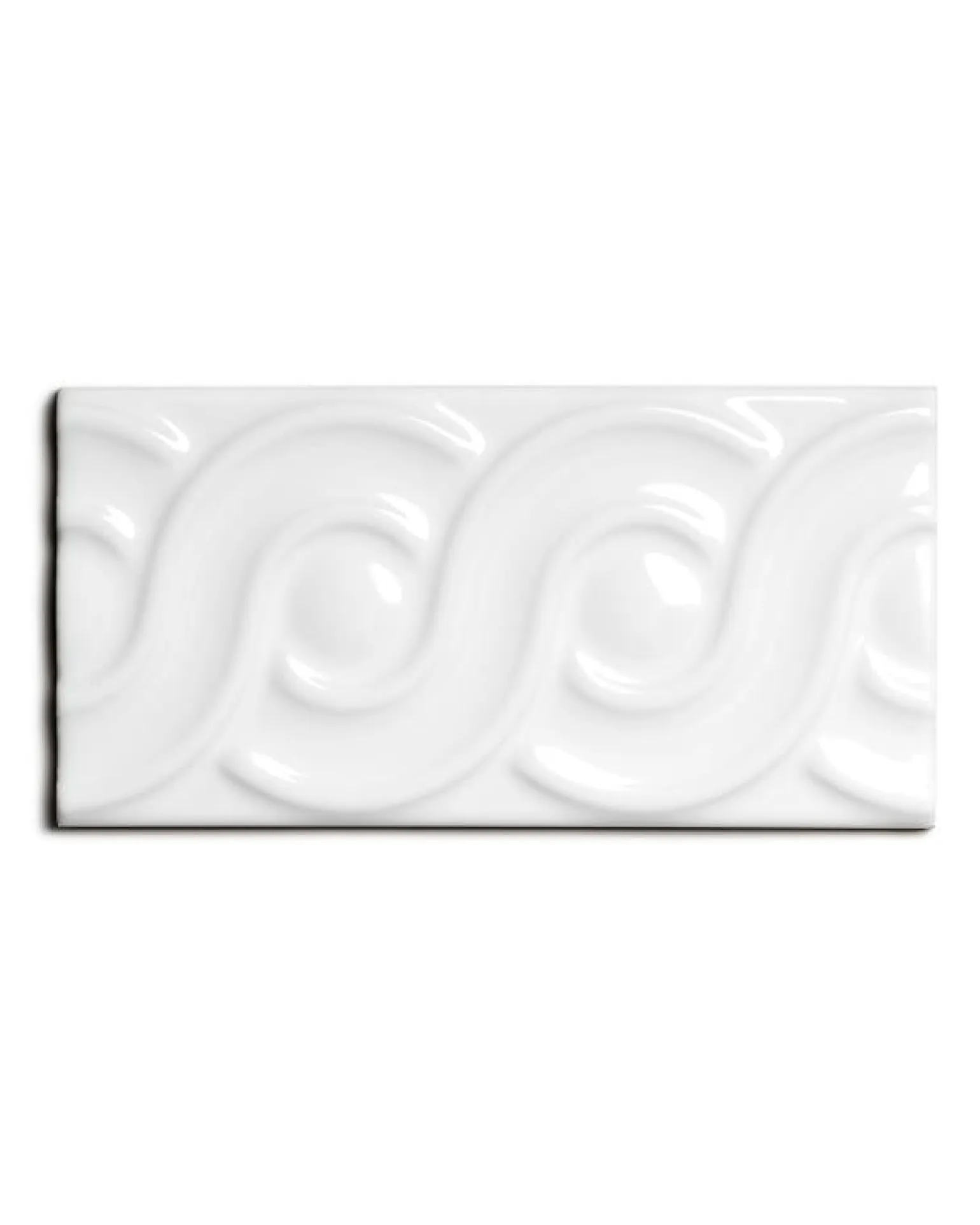 Kakel Victoria - Dekorlist bård öglor 7,5 x 15 cm vit, blank