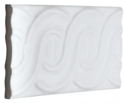 Kakel Victoria - Dekorlist bård öglor 7,5 x 15 cm vit, blank