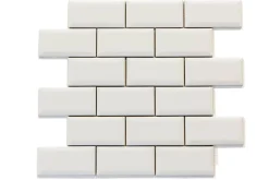 Kakel Victoria - Fasad kant (mini på nät) 5 x 10 cm vit, blank