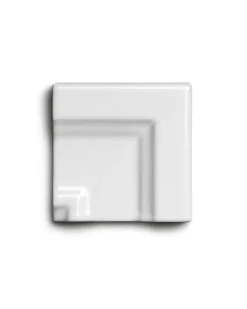 Kakel Victoria - Ramhörn till bröstlist 7,5 x 15 cm - vit, blank