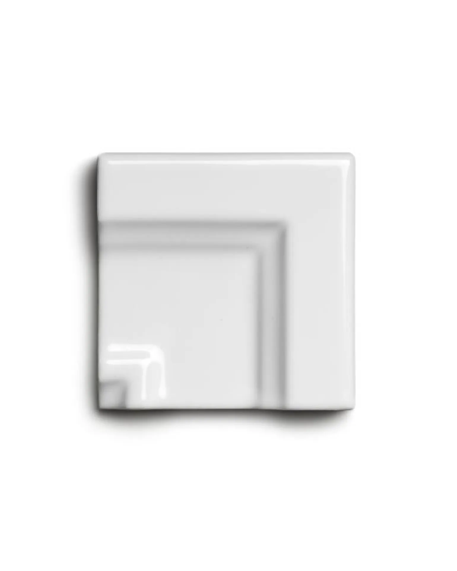 Kakel Victoria - Ramhörn till bröstlist 7,5 x 15 cm - vit, blank