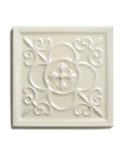 Kakel York - Dekorplatta relief 14,8 x 14,8 cm mandel