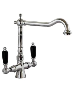 Köksblandare - Chelsea krom med svarta handtag