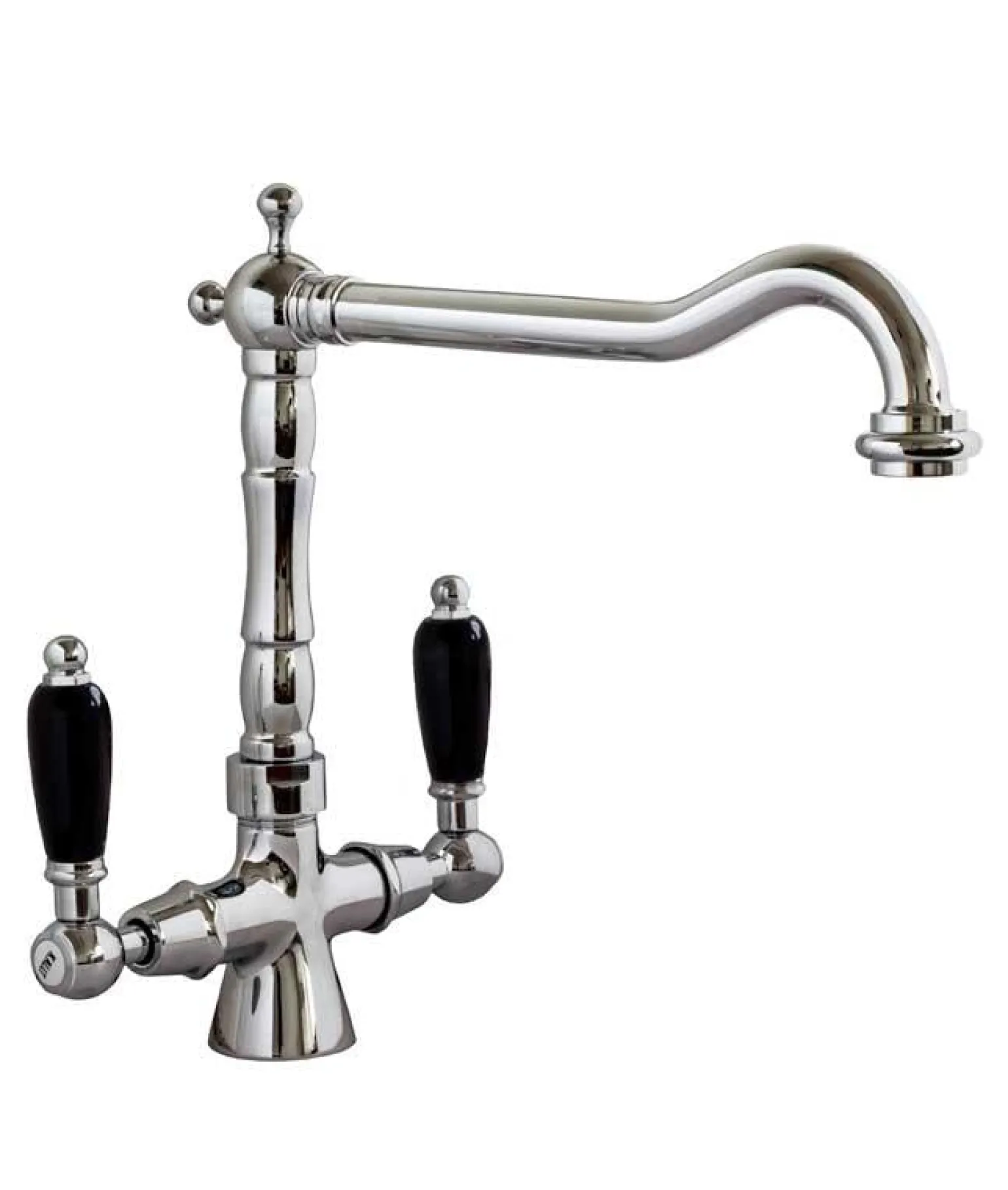 Köksblandare - Chelsea krom med svarta handtag