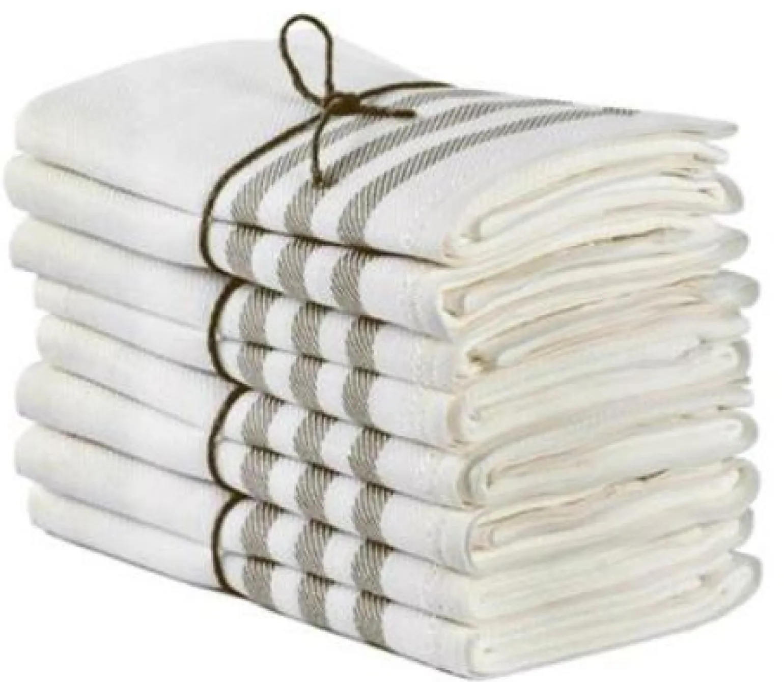 Kökshandduk 2-pack - Lin 50x70 cm, rand benvit/natur
