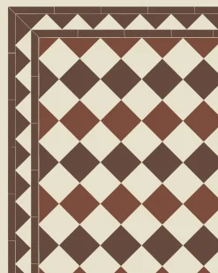 Klinker - Birmingham 15 x 15 cm gulvit/röd/chokladbrun