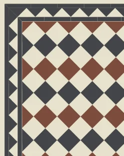 Klinker - Birmingham 15 x 15 cm gulvit/röd/svart