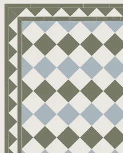 Klinker - Birmingham 15 x 15 cm vit/gråblå/Australian green